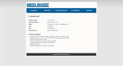 Desktop Screenshot of neosinvest.cz